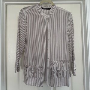 ZARA button blouse with ruffles